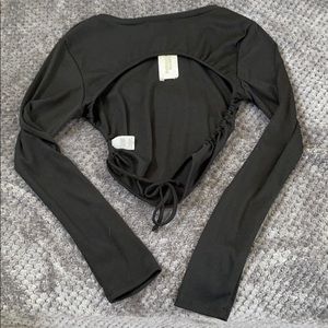 NWT FOREVER 21 RIBBED LONG SLEEVE WITH OPEN BACK